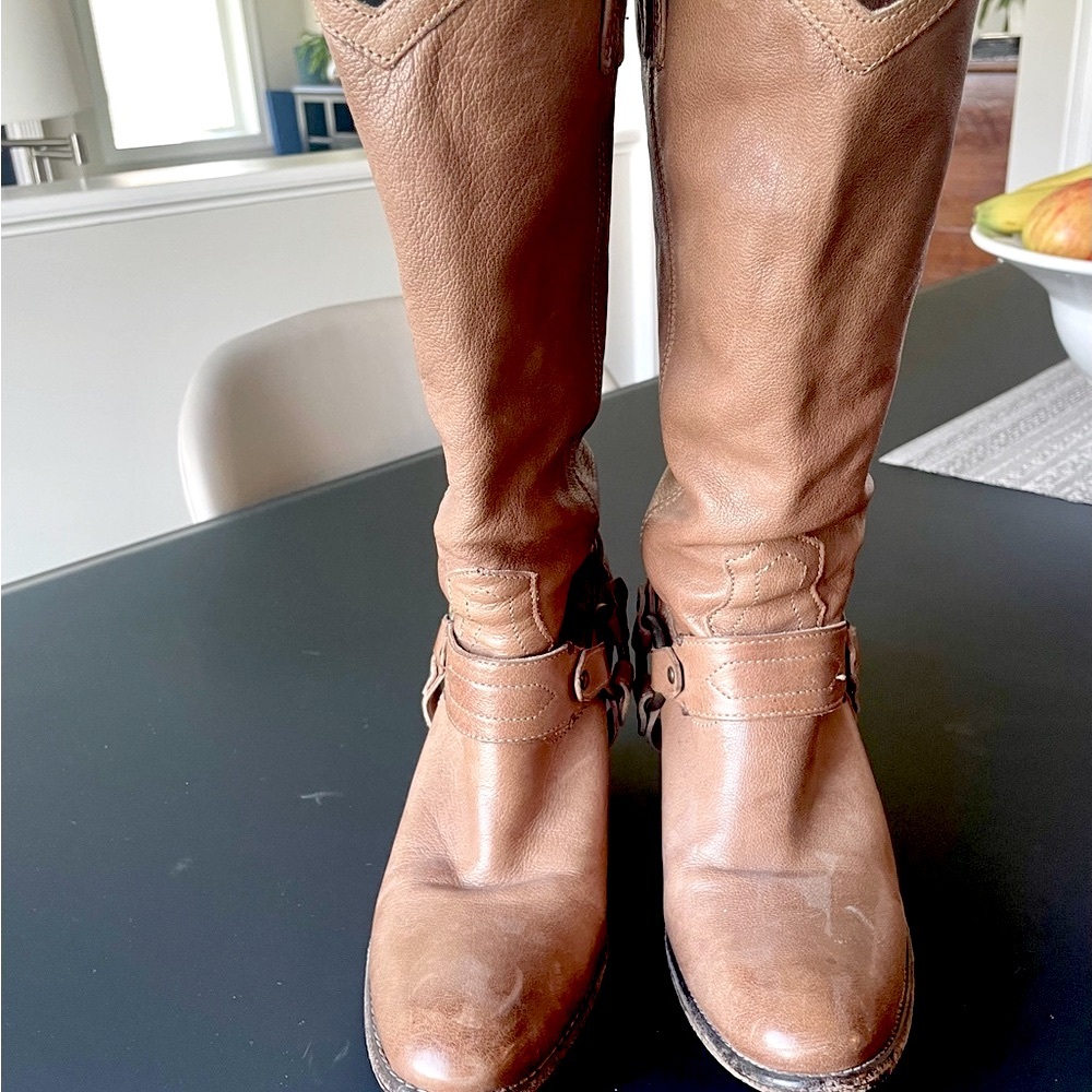 Frye Tan Heeled Boots - Picture 3 of 12